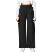 Olyvenn High Waisted Work Pants for Women Business Casual Outfits 2025 Office Dress Pants Trousers with Pockets Black L