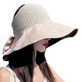 thumbnail image 1 of Sombrero de visera de playa para mujer - Sombrero de protección solar superior vacío Gorra de ala ancha Sombrero de verano, 1 of 5