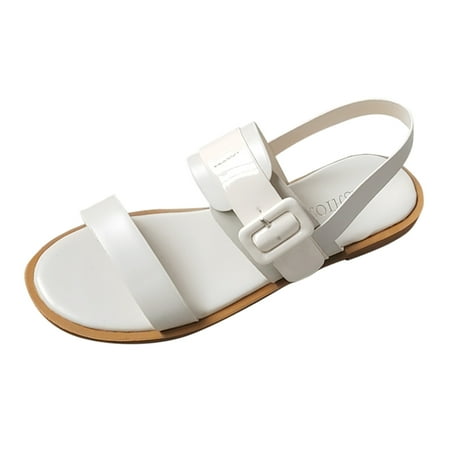 

Quealent Adult Women Sandal Sandals Women Size 9 New Suede Ladie Summer Large Size Belt Buckle Open Toe Monofont Casual Sandals Wedges Women New Beige 8.5