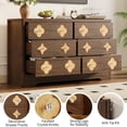 thumbnail image 1 of Fluted 6-Drawer Dining Table Dresser – Mid-Century Modern Wooden Storage Cabinet, 47.2'' Wide – Decorative Boho Style for Dining Room, Bedroom, Living Room, Large Capacity, 1 of 8