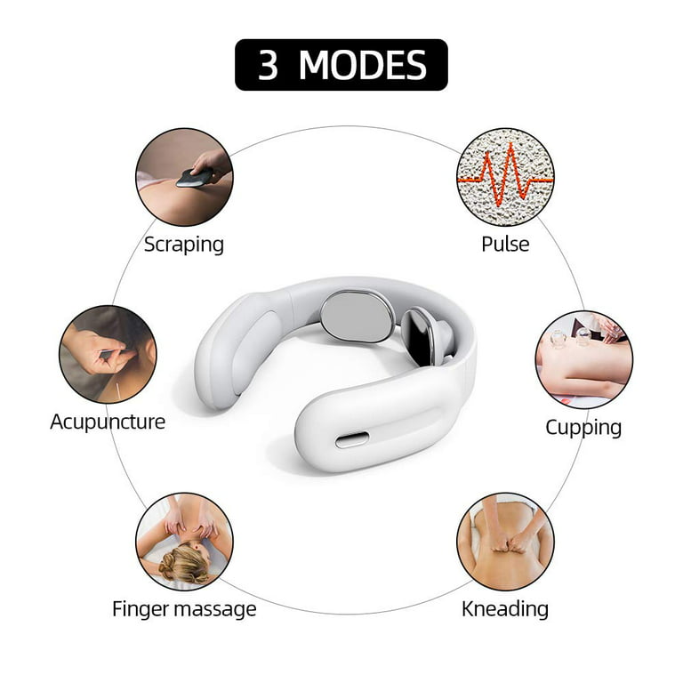 Relaxnecker Neck Massager, Therahome Relaxnecker Neck Massager, Cordless Relaxnecker Portable Neck Massager with Heat, 4 Massage Modes, 15 Levels of