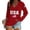 Red, variant on 4th of July Shirts for Women: Fourth of July T-Shirt USA American Flag Long Sleeve Patriotic Tops Red S