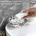 thumbnail image 4 of Self-Draining Soap Dish, Perforated Soap Holder for Bathroom Shower Kitchen, Anti-Slip Soap Saver Tray Keeps Soap Dry, Minimalist Soap Box for Sink Counter(Silver), 4 of 5
