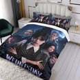 thumbnail image 3 of Miércoles Addams Conjunto de sábanas temático, trío de piezas, cómodo y amigable con la piel, diseño único, regalo de decoración para el hogar para familiares, amigos y fans,135cm *200cm, 3 of 6