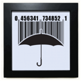thumbnail image 1 of Umbrella Rain Bar Code Art Deco Fashion Black Square Frame Picture Wall Tabletop, 1 of 3