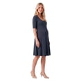 thumbnail image 2 of 24seven Comfort Apparel Maternity Scoop Neck Elbow Sleeve Knee Length Skater Dress, 2 of 4