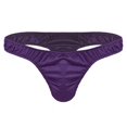 thumbnail image 3 of Lencería para hombre, bragas masculinas Gay, cordón para hombre, satén suave brillante, con volantes, Bikini de tiro bajo, suspensorio tipo Tanga, ropa interior, 3 of 5