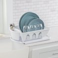 thumbnail image 3 of Tribello Sink Dish Drying Rack, Heavy Duty Hard Plastic Sink Set with Drainer (White) Made In USA, 3 of 7