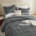 thumbnail image 5 of Petrichor Cozy Flannel Comforter Set, Warm and Soft Queen Size Quilt for Winter, 3 Piece Bedding Set with 2 Pillowcases, Gray, 5 of 9