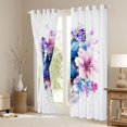 thumbnail image 3 of Castle Fairy Floral Butterfly Black Out Curtains,Blue Pink Curtains Pack of 2 (42x63 Each), 3 of 6