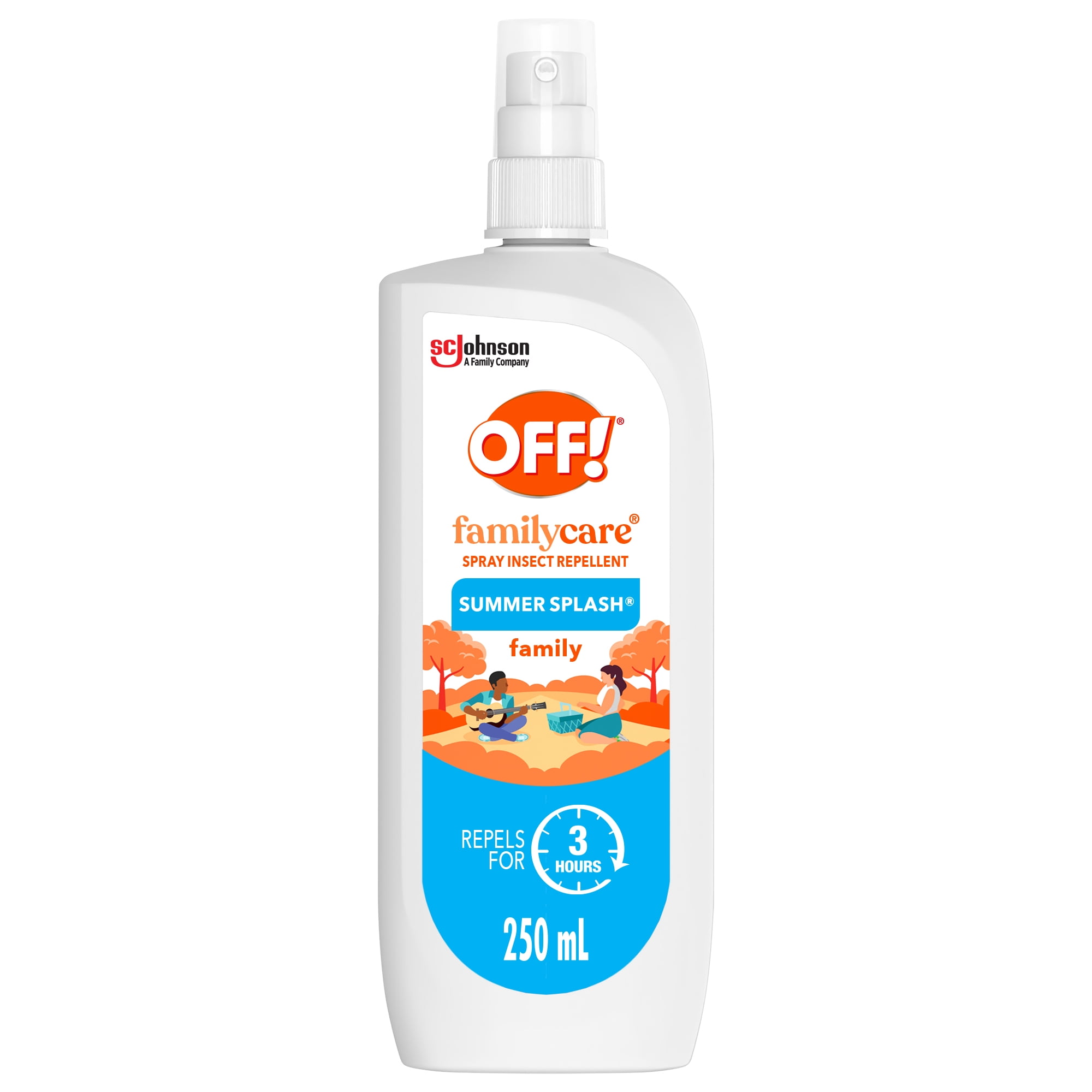 OFF! FamilyCare Insect Repellent, Bug Spray for up to 3 Hours of Protection, Summer Scent, 250mL