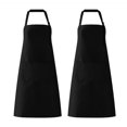 thumbnail image 1 of Delantal de cocina QUANZHOUTIANDI Paquete de 2 con 2 bolsillos negro, 1 of 5