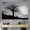 thumbnail image 2 of HFDF Canvas Wall Art A Wisdom Tree with Sunrise on The Hillside Nature Wilderness Photography Modern Art Contemporary Dramatic Black and White for Living Room, Bedroom, Office - 24x16inch Framed, 2 of 4