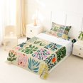 thumbnail image 5 of jejeloiu Neutral Floral Twin Sheets For Girls,Warm Pattern Bedding,Beige Multi Color,3-Piece,1 Fitted Sheet and 1 Pillowcase, 5 of 6