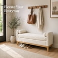 thumbnail image 4 of GOMYHOME Boucle Upholstered Bench with Arms, Solid Wood Frame End of Bed or Entryway Seating, 4 of 5