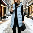 thumbnail image 2 of Edvintorg Womens Long Puffer Vest Hooded Sleeveless Waistcoat Winter Quilted Coats Warm Zip up Padded Outerwear Plus Size Womens Clothing, 2 of 6