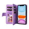 thumbnail image 4 of Compatible with iPhone 11 Wallet Case with Card Slots PU Leather Zipper Flip Folio Cover, 4 of 5