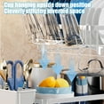 thumbnail image 5 of dajkiuy Dish Drying Rack,2-Tier Dish Racks for Kitchen Counter,Side Sink Dish Drying Rack Stainless Steel,for Storage Kitchen Organization,Gifts for Women,Mothers Day,Kitchen Gadgets(White), 5 of 6