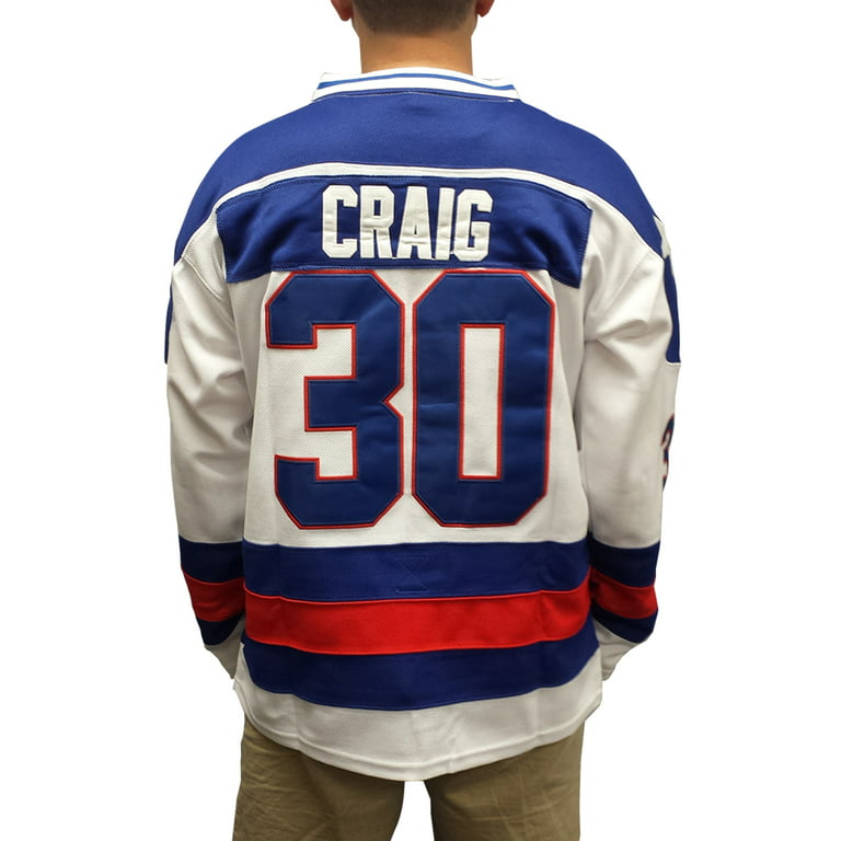 1980 Miracle on Ice Team USA Jim Craig Hockey Jersey, White / XXXL
