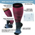 3 Pairs Plus Size Compression Socks Wide Calf for Women and Men 2030