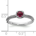 thumbnail image 5 of Stackable Expressions Sterling Silver  Checker-cut Cr Ruby Antiqued Ring, 5 of 5