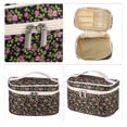 thumbnail image 3 of 1 Pc Bolsa de Cosméticos Portátil de Peonía para Vacaciones y Viajes de Negocios Negro Rosa de Poliéster, 3 of 3