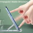 thumbnail image 3 of Portable Foldable Aluminum Alloy Phone Stand - Adjustable Lazy Desktop Stand, Non- Rubber Pads, Compatible with Smartphones & Tablets,Silver, 3 of 8