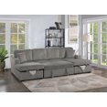 thumbnail image 2 of Poundex 3-Piece Convertible Sectional with Foam Seating in Smoke, 2 of 6