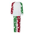 thumbnail image 4 of Christmas Family Matching Pajamas Set Xmas Tree Letters Print Tops+Plaid Pants Set Holiday Pjs Sleepwear Loungwear Outfit, 4 of 7