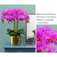 thumbnail image 3 of Artificial Phalaenopsis Flowers with 4 Bundles Leaves Artificial Orchid Flowers Stem Plants for Home Décor (Purple), 3 of 5