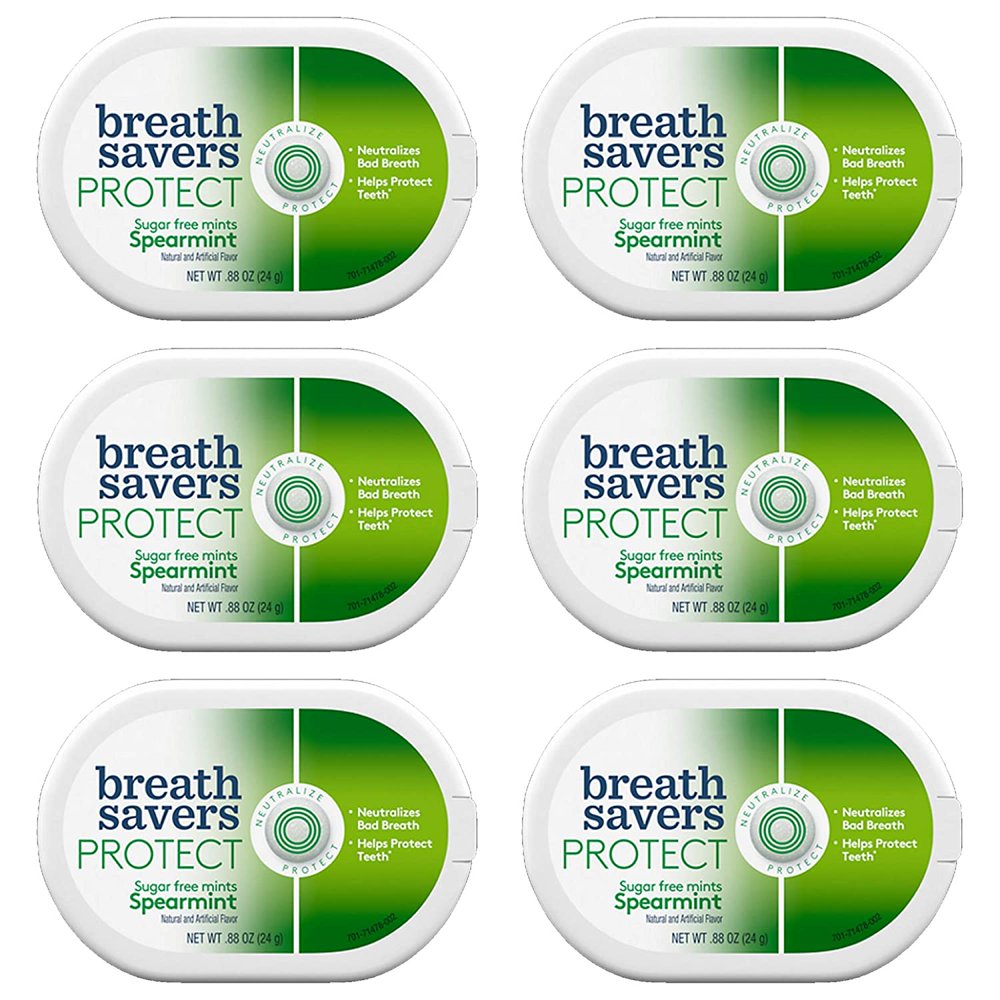 Breath Savers Protect Sugar Free Mints Spearmint 6 Count