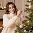 thumbnail image 4 of 12 Pack Flocked Christmas Ball Ornaments, Lightweight Quick Hanging Baubles, Multi Style Reusable Pendant for Hotel Mall Wedding Xmas Indoor Commercial Decoration, 4 of 8