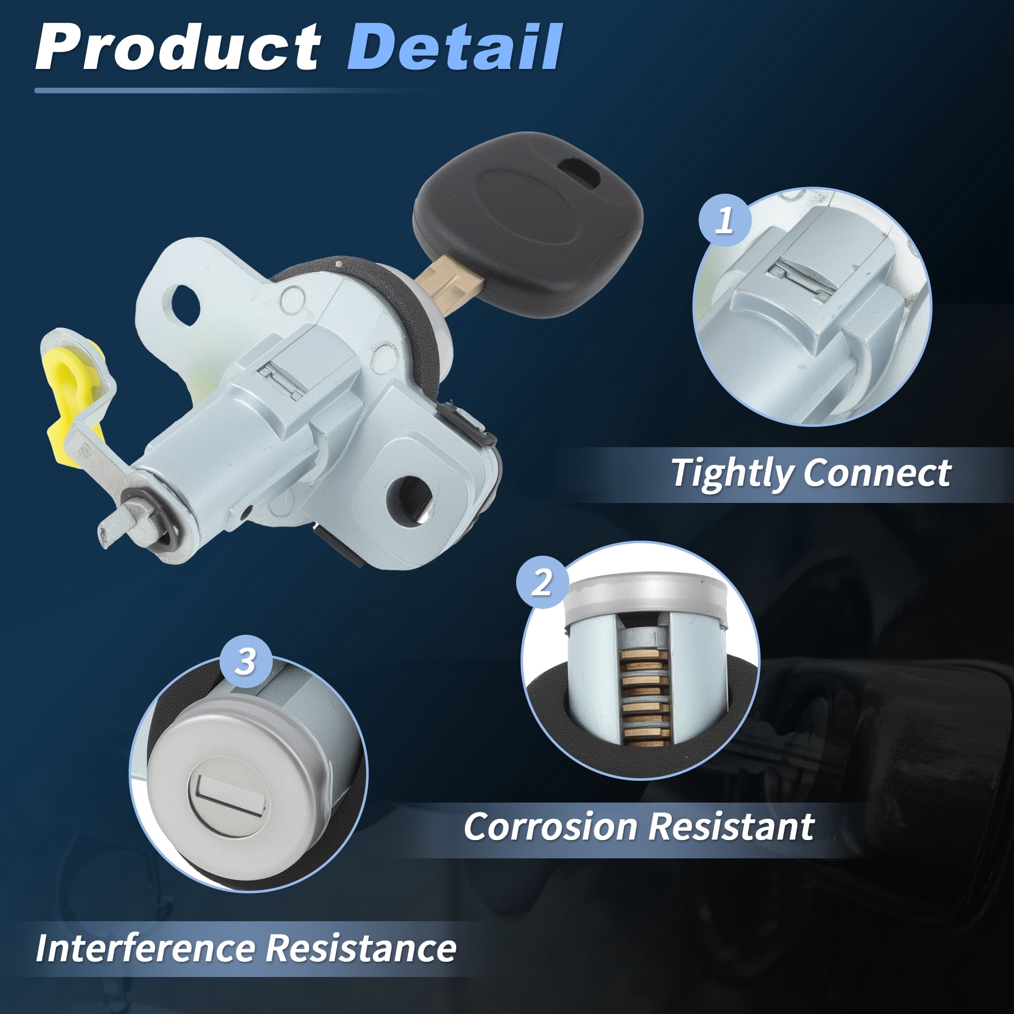 Unique Bargains Aluminum Alloy Trunk Lock Cylinder for Toyota Corolla 2009-2013