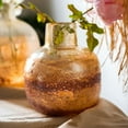 thumbnail image 4 of Hand Blown Bubble Glass Bud Vase Amber, 4 of 7
