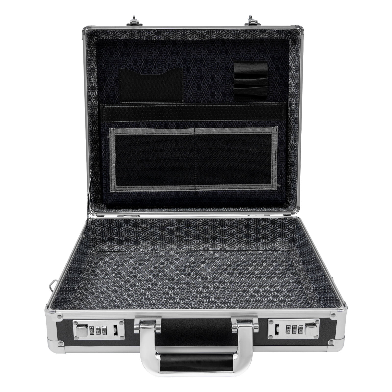 14.96*4.33*13 in Rectangular Black Dual Combination Locks Briefcase Business Briefcases for Men&Women