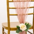 thumbnail image 4 of BalsaCircle 5 Dusty Rose Crinkled Sheer Organza Chair Sashes Wedding Party Events Reception Home Decorations Supplies, 4 of 8