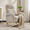 Beige, variant on Modern Accent Rocking Chair Rocking Chair with Solid Wood Legs, Upholstered Nursery Glider Rocker, Comfy Armchair with Side Pocket, Living Room Lounge Arm Chair with High Backrest (Beige,teddy)