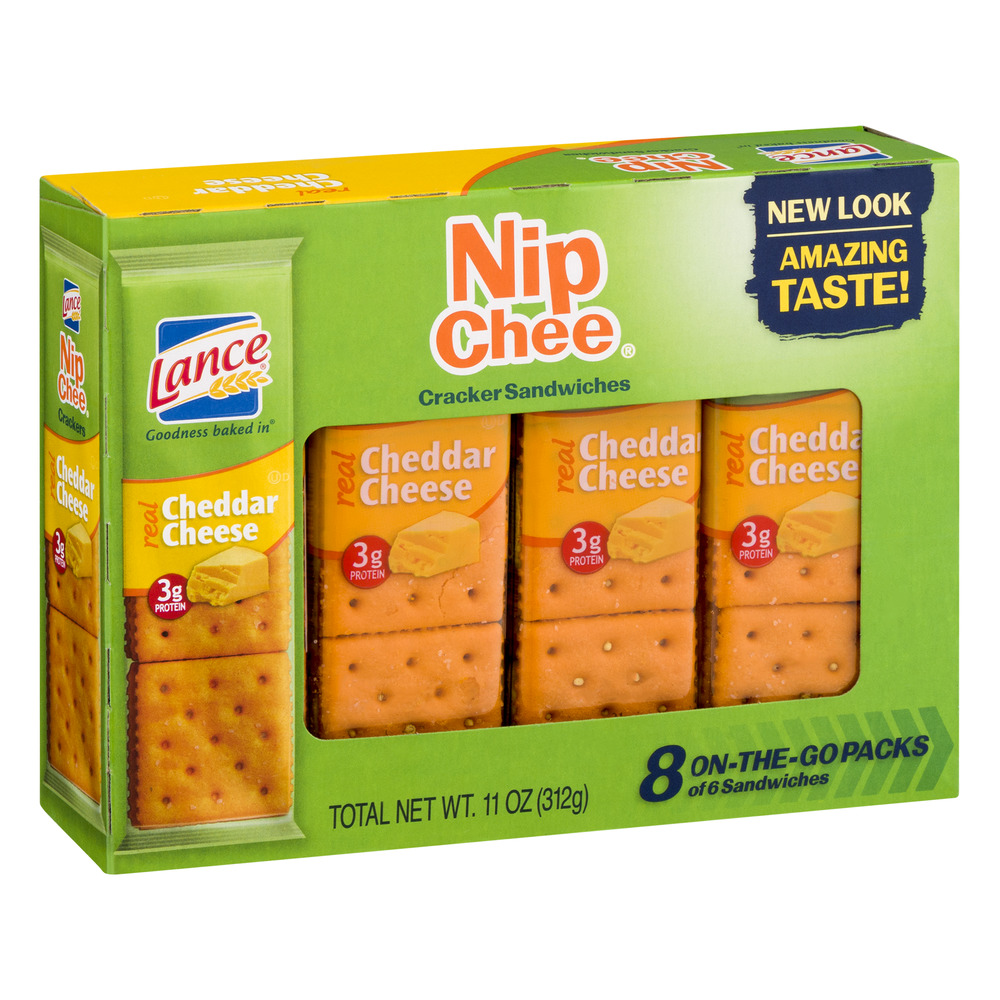 Lance Nip Chee Cheddar Cheese Cracker Sandwiches, 1.38 Oz., 8 Count ...