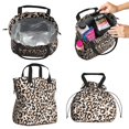 thumbnail image 2 of Beige and Black Of Leopard Print Drawstring Lunch Bag Women - Drawstring Lunch Bag Insulated for Work Office - Stain-Resistant Large Lunchbags for Women with Multi-Pockets, 2 of 6