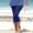 Blue, variant on Loopsun Capris for Women, Women's Summer Casual Drawstring Solid Cropped Pants Black