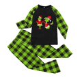 thumbnail image 2 of Conjuntos de pijamas navideños familiares a juego Grinch 2024, pijama de Grinch con parte superior y pantalones de pijama a cuadros, pijama de Grinch para niños y adultos para la familia, 3 Años, 2 of 3