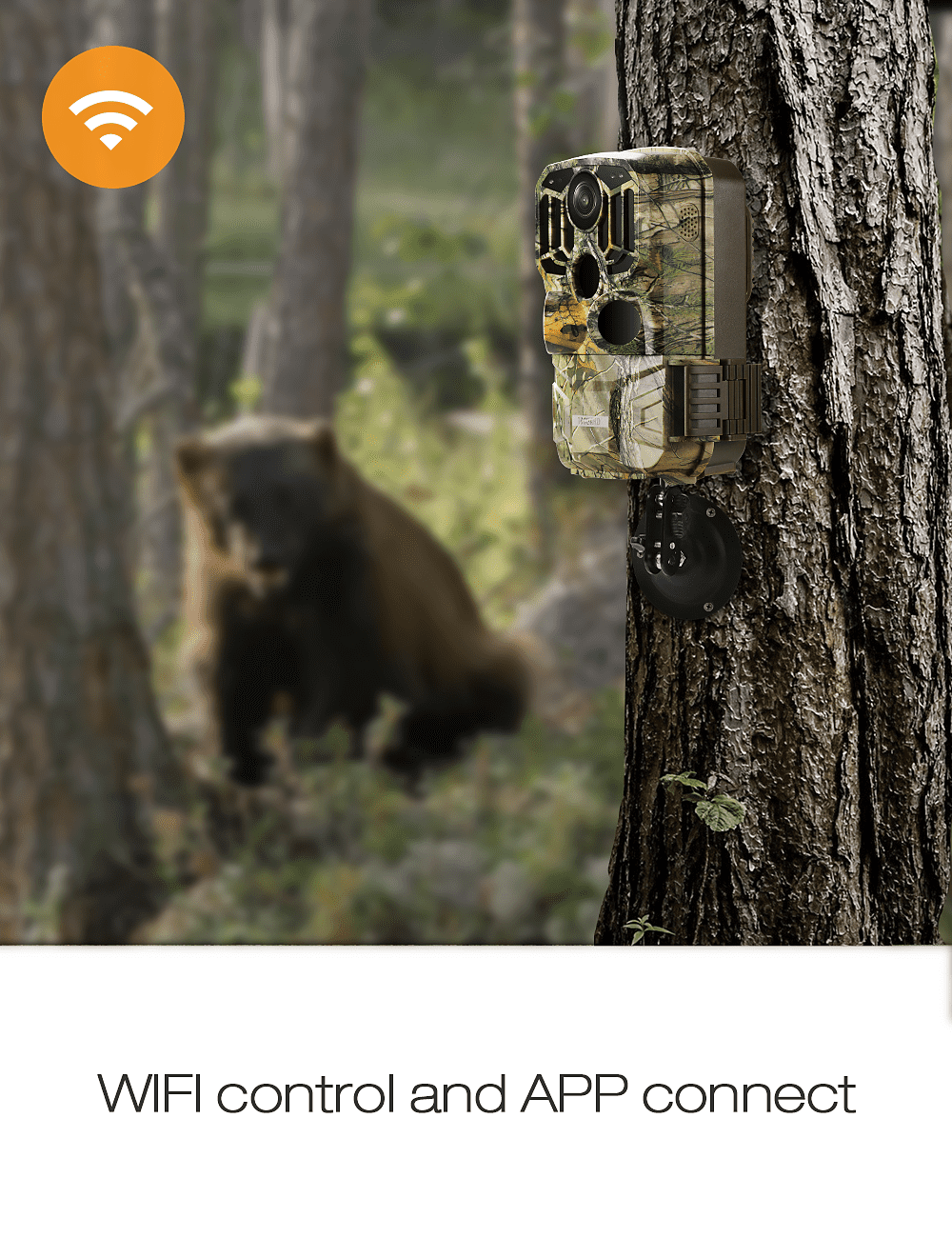 CAMPARK WiFi Trail Camera 20MP 1296P Hunting Game Camera Bluetooth with 850nm Night Vision 120° Wide-Angle Motion Activated IP66 Waterproof Trail Cam for Wildlife Monitoring