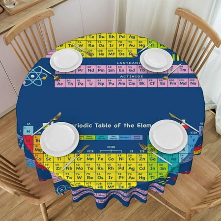 

Tablecloth Periodic Table Of Elements Table Cloth For Circular Tables Waterproof Resistant Picnic Table Covers For Kitchen Dining/Party
