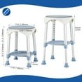 thumbnail image 3 of Shower Stool Chair for Inside Shower, Upgrade Small Corner Plastic Stool for Seniors Adult, 360° Swivel Shower Seat Stool for Bathroom, 6-Level Adjustable Height Bath Chair Stools with Shelf, 3 of 16