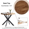 thumbnail image 4 of NORDICANA 3-Pieces 37-in Dining Table Set for 2 - Space Saving MDF Round Table with 2 Chairs Velvet Upholstered, 4 of 7