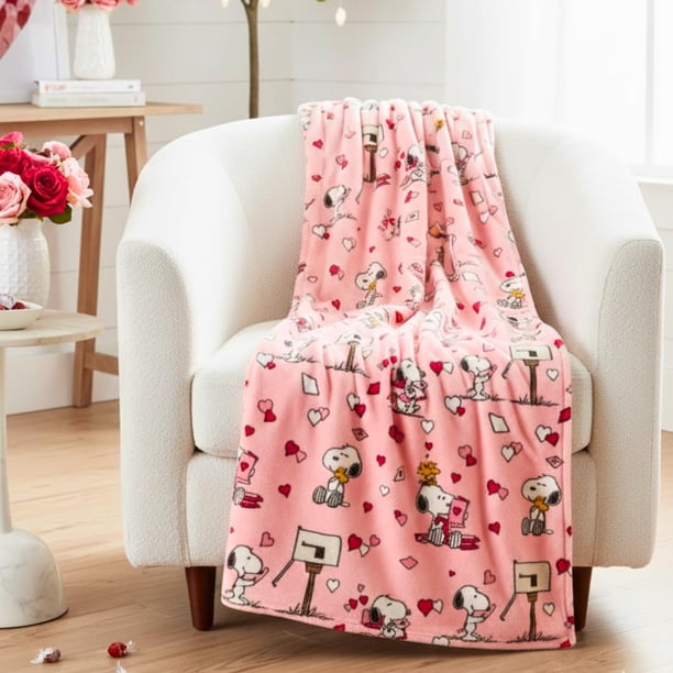 Manta de felpa Snoopy Franco 152 x 178 cm, suave y acogedora