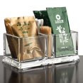 thumbnail image 2 of Yakri acrílico transparente dos celosías soporte para bolsas de té café bolsa de azúcar caja de almacenamiento para habitación de invitados YTBH-001, 2 of 5