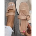 thumbnail image 4 of Purcolt Womens Heart Embroidery Mesh Flats Lightweight Casual Square Toe Slip On Ballet Shoes Comfort Elegant Soft Sole Mary Jane Shoes with Buckle Strap, 4 of 9