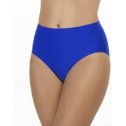 Penbrooke Womens Plus Size Swimwear Solid Basic Tummy Control Full Coverage Brief Swim Bottom