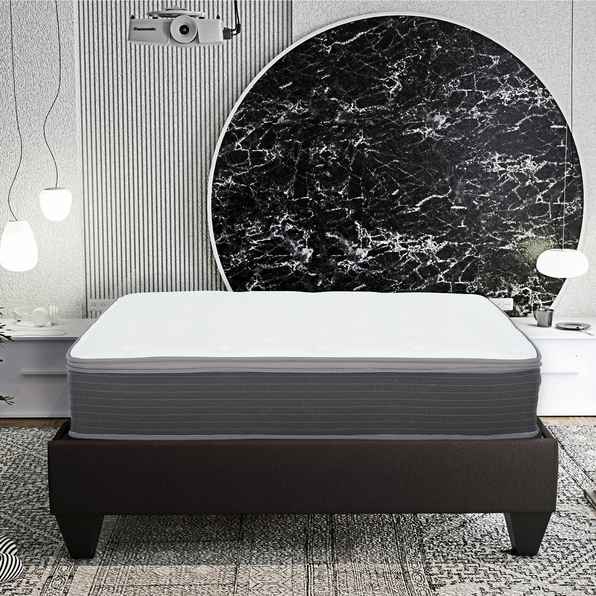 LiviNest 12 Inch King Mattress in a Box: Hybrid Pocket Spring & Gel Memory Foam for Pressure Relief & Cooling - Supportive Mattress for Adults with Back Pain & Hot Sleepers in Modern Bedroom
